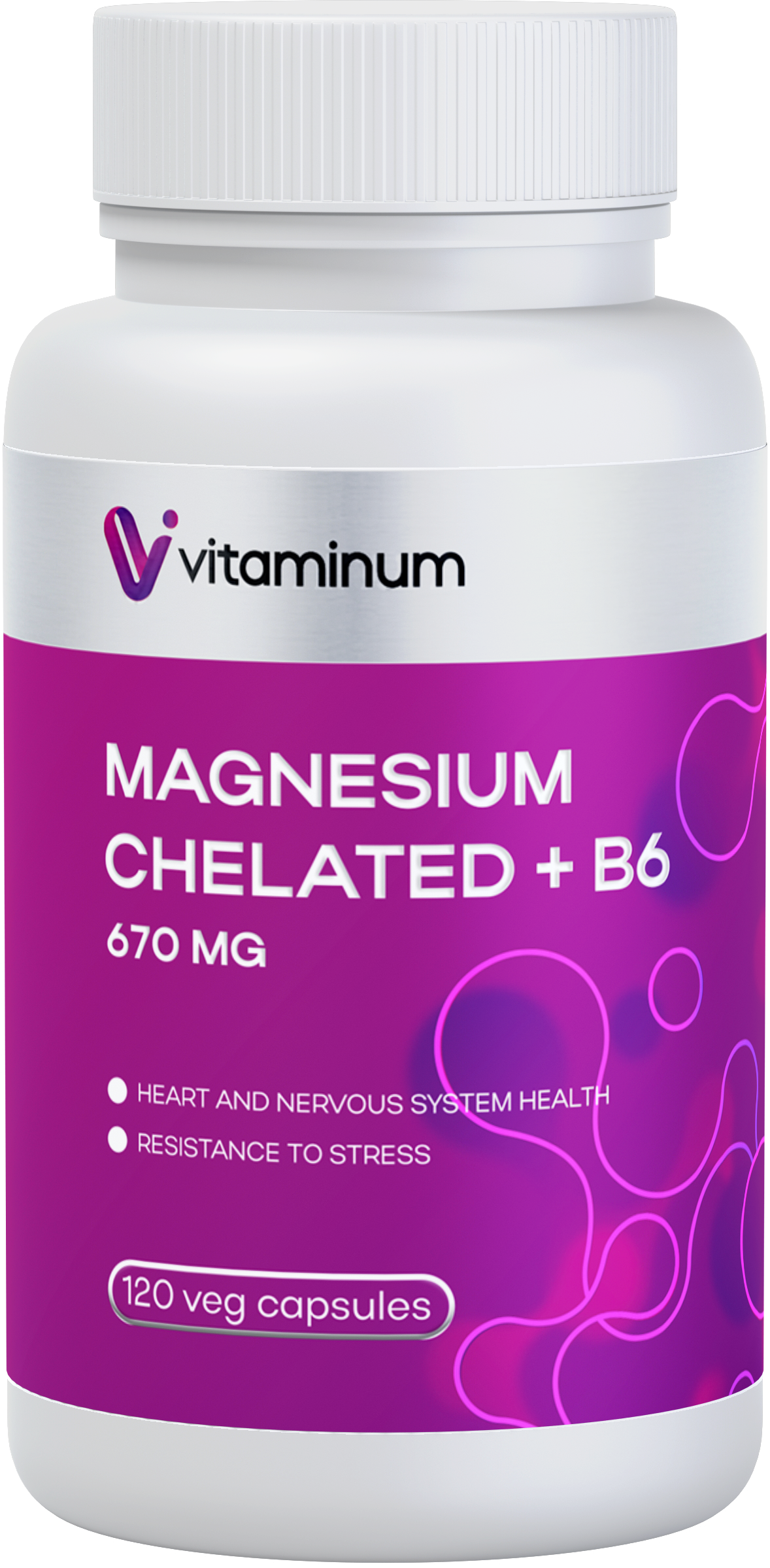  Vitaminum МАГНИЙ ХЕЛАТ + витамин В6 (670 MG) 120 капсул 800 мг  в Ангарске